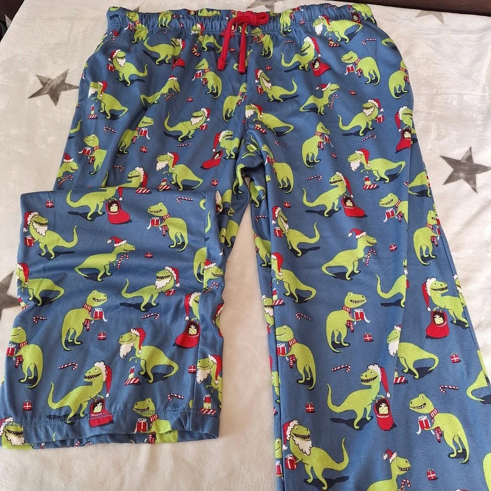 Jolly Jams TREX Dinosaur Christmas Pajama Set Mens‎ XXL Shirt Pants Holiday